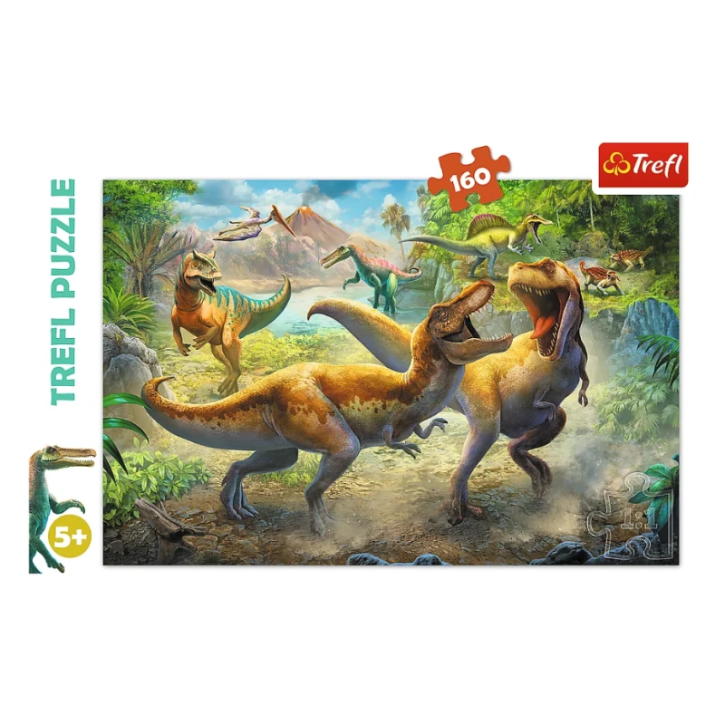 PUZZLE 160 TREFL WALCZĄCE TYRANOZAURY DINOZAURY