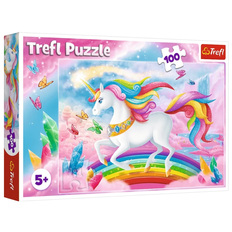 PUZZLE 100 TREFL W KRYSZTAŁOWYM ŚWIECIE JEDNOROŻCÓW