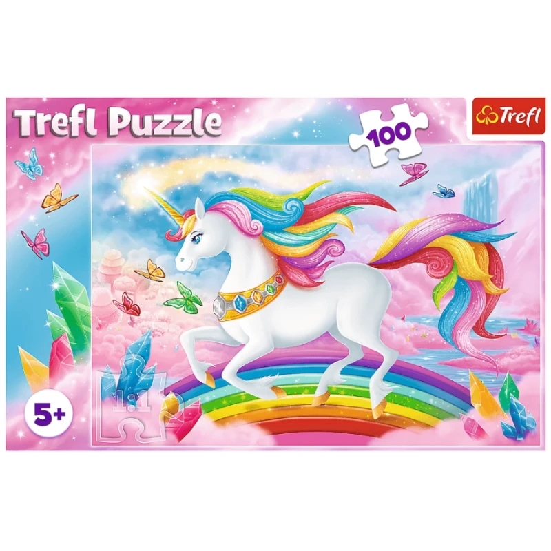 PUZZLE 100 TREFL W KRYSZTAŁOWYM ŚWIECIE JEDNOROŻCÓW