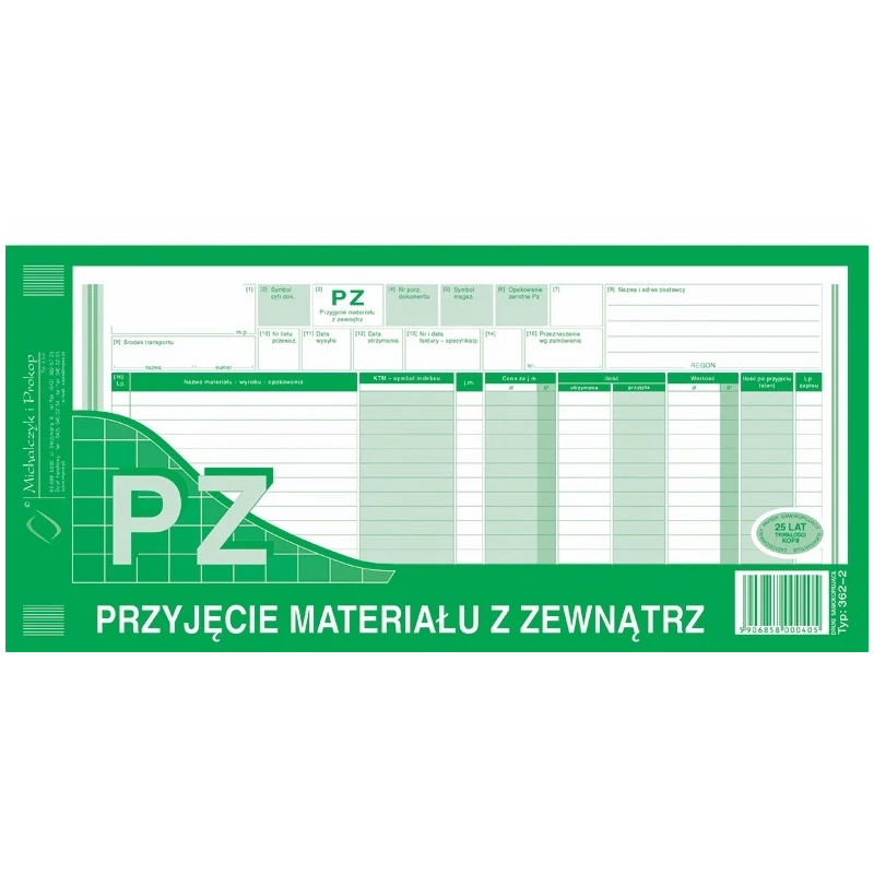 362-2 PZ PRZYJĘCIE MATERIAŁU 1/3 A3 WIELOKOPIA