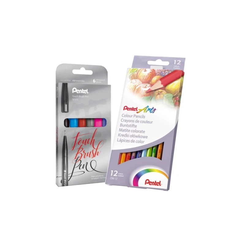 PISAK PĘDZELKOWE TOUCH BRUSH PEN KPL 6 SES15 PENTEL