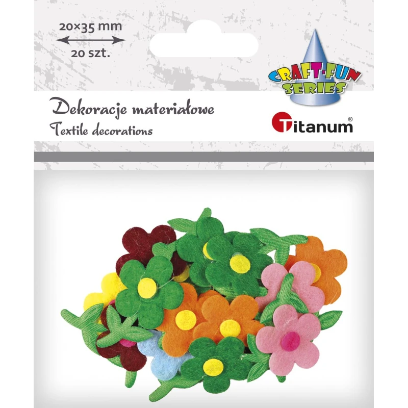 KWIATY MATERIAŁOWE TITANUM 20SZT 2x3,5CM 461325