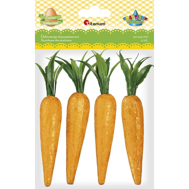DEKORACJA STYROPIANOWA MARCHEWKI TITANUM 4SZT 472597