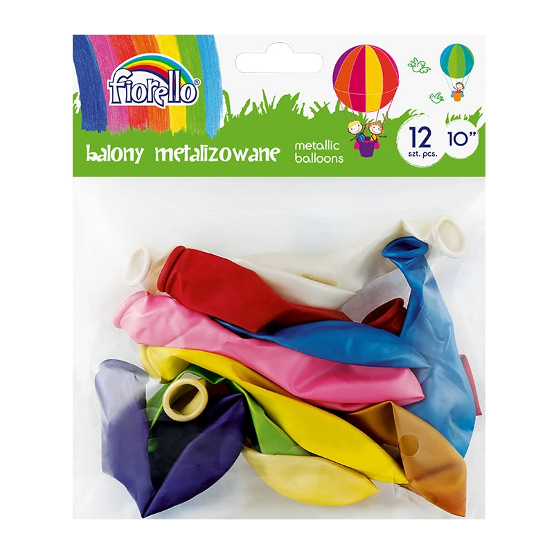 BALON FIORELLO 10" MIX METAL 12SZT 170-2451
