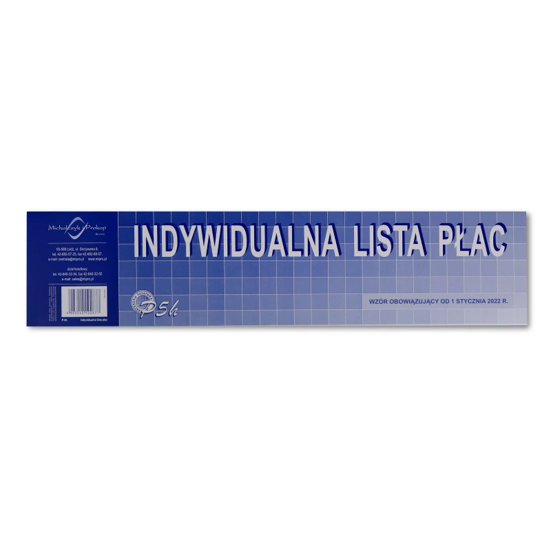 P05H INDYWIDUALNA LISTA PŁAC 1/3 A3  NOWA!
