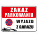 Tabliczka informacyjna A5 Wyjazd z garażu