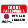 Tabliczka informacyjna A5 Wyjazd z garażu