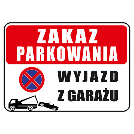 Tabliczka informacyjna A5 Wyjazd z garażu