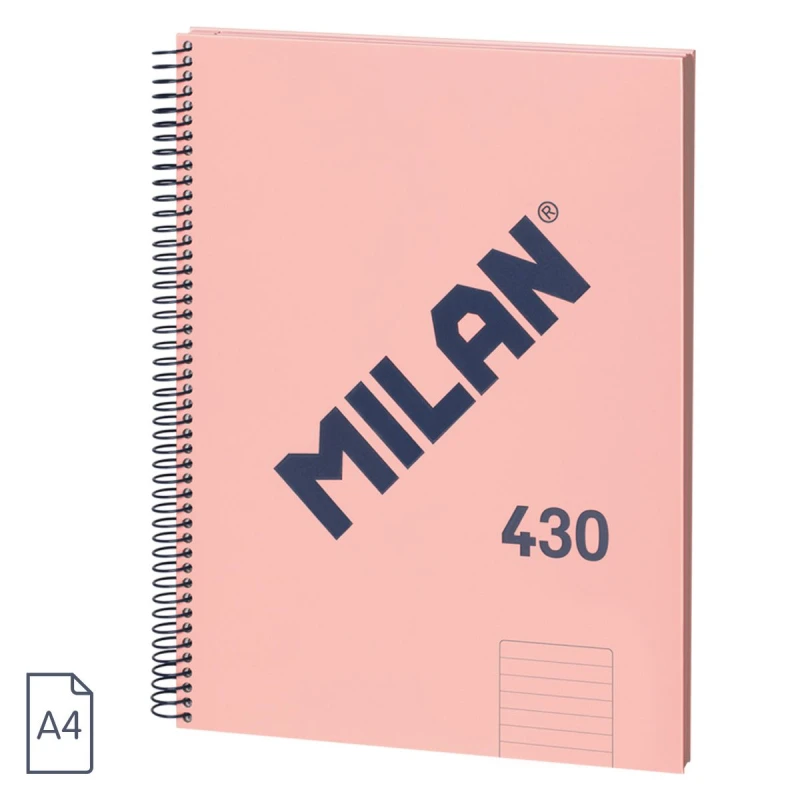 Zeszyt na spirali różowy Milan A4 linia 80K  57142E80P