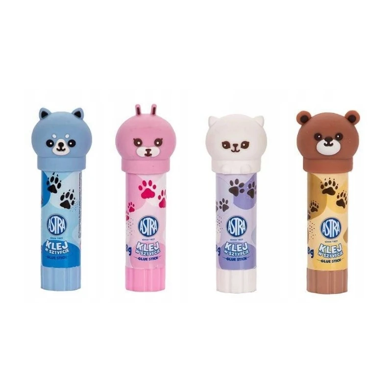 KLEJ SZKOLNY W SZTYFCIE Z FIGURKĄ ANIMALS 8G ASTRA