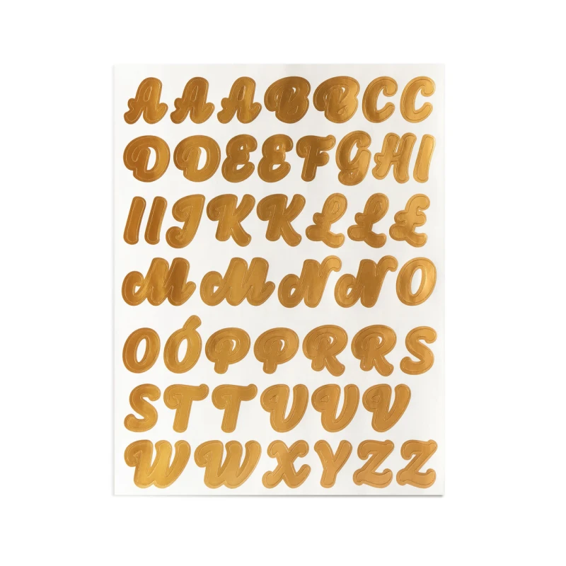 NAKLEJKI LITERY I CYFRY ZŁOTE 4 ARK 115X150MM SCRAPBOOKING