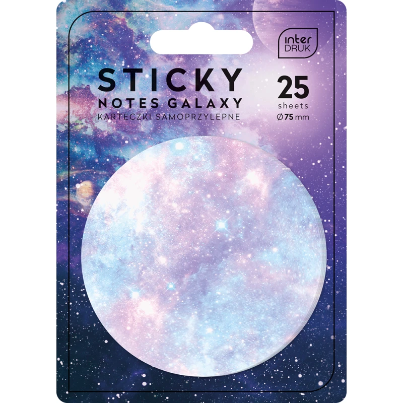 KARTECZKI SAMOPRZYLEPNE KSZTAŁTY GALAXY 25SZTUK INTERDRUK