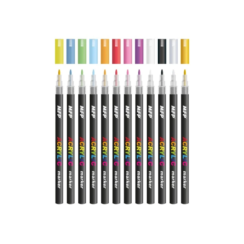 MARKER FLAMASTER AKRYLOWY 1MM ZESTAW 12 SZT 6410820 MFP PAPER