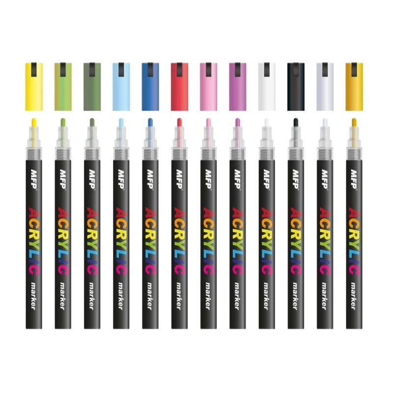 MARKER FLAMASTER AKRYLOWY 4MM ZESTAW 12 SZT 6410819 MFP PAPER