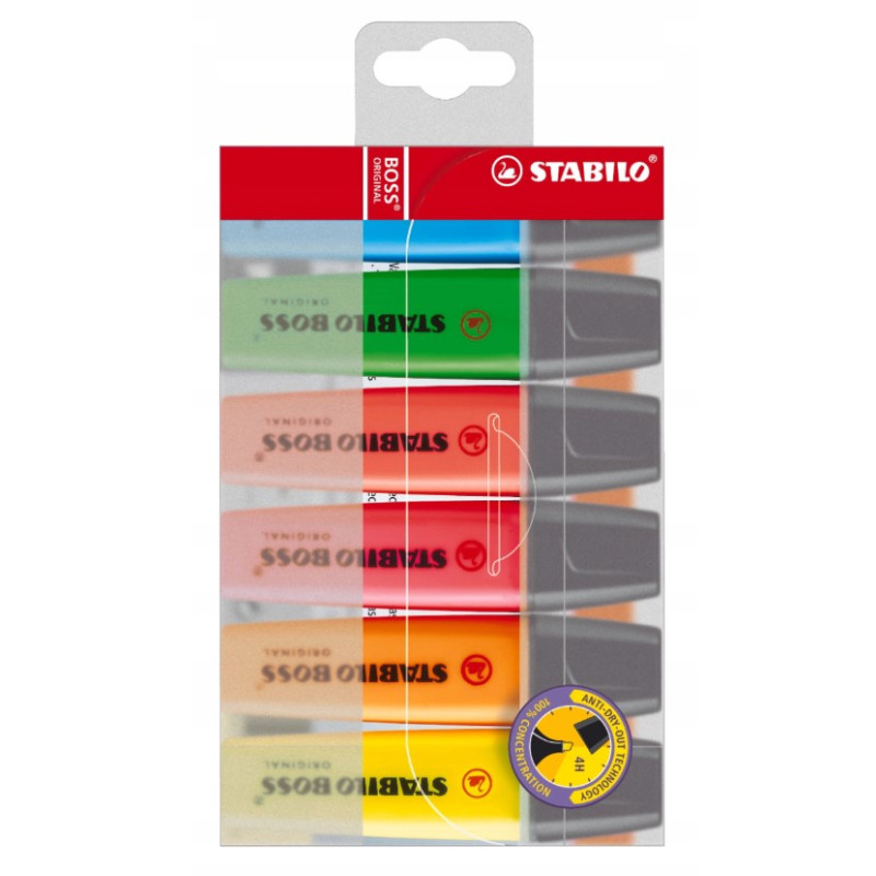 ZAKREŚLACZE STABILO BOSS KPL 6 MIX NEONOWE