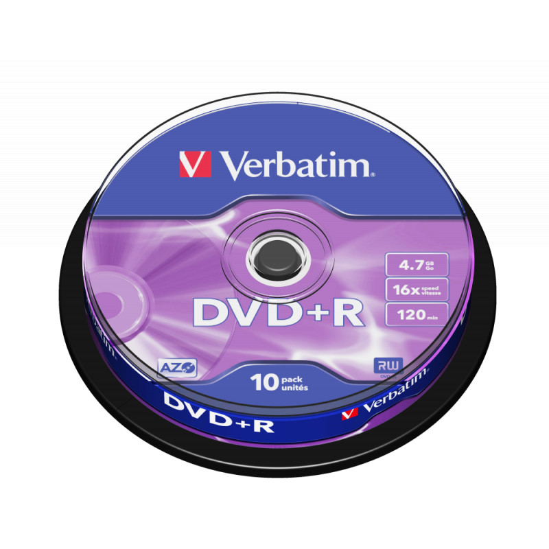 DVD+R VERBATIM 4.7GB 16X CAKE-10szt