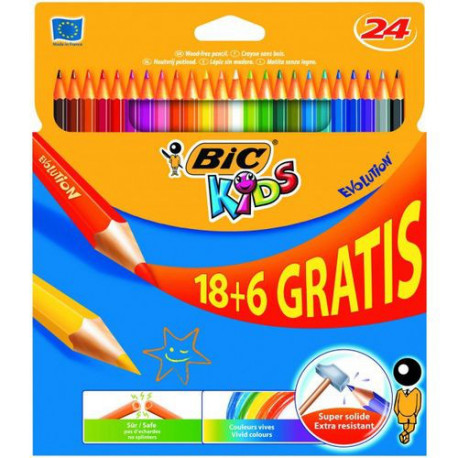 Kredki ołówkowe Evolution Bic Kids 18 + 6 gratis