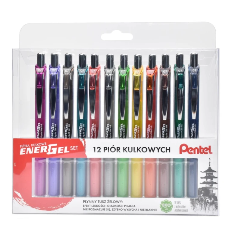 ZESTAW 12 PIÓR KULKOWYCH BL77 PENTEL + PIÓRO KULKOWE NIEBIESKIE GRATIS