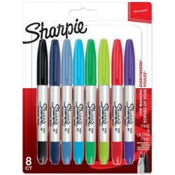 ZESTAW SHARPIE FINE MARKERY PERMANENTNE TWIN TIP 8 KOL.