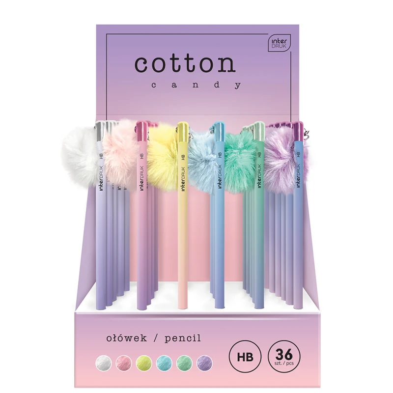 OŁÓWEK Z POMPONEM COTTON CANDY INTERDRUK MIX