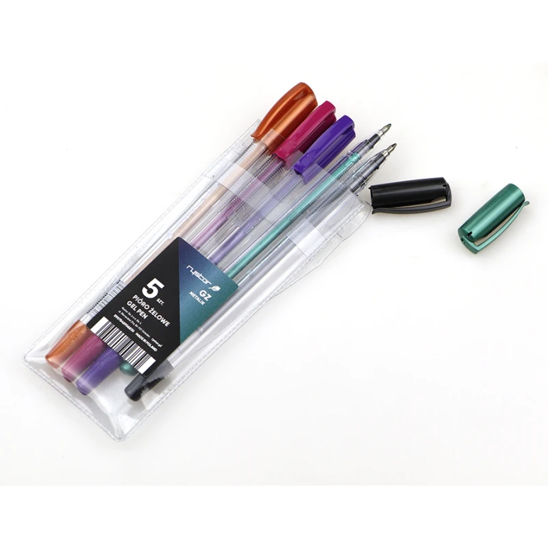 DŁUGOPISY ŻELOWE GZ031 5SZT METALIC  RYSTOR