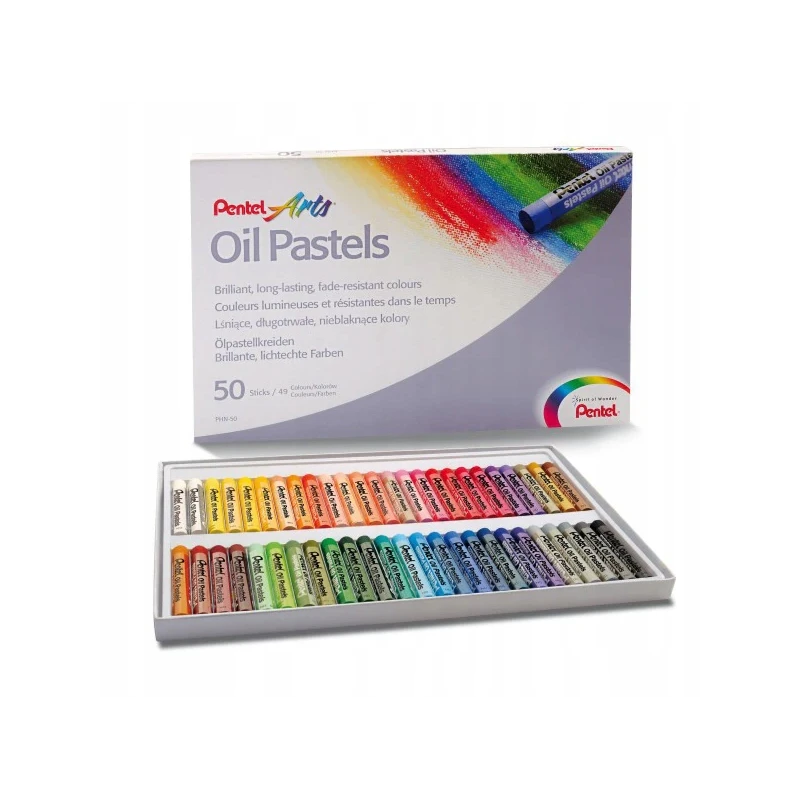 PASTELE OLEJOWE 50 KOL + GRATIS PASTELE 12 KOL