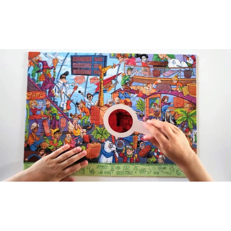 Puzzle obserwacyjne z lupą 90 elementów Lotnisko 527918