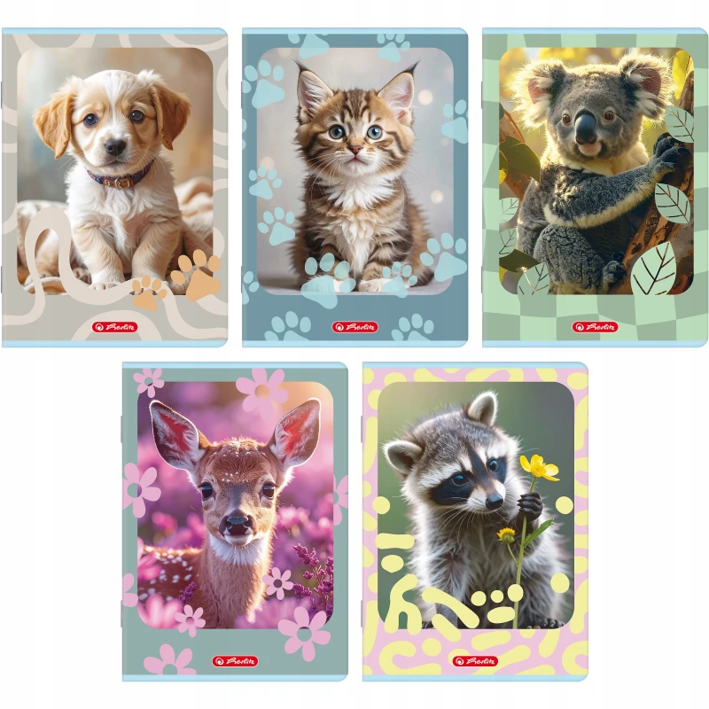 ZESZYT HERLITZ STANDARD ANIMALS A5/32K KRATKA Z MARGINESEM 400206381