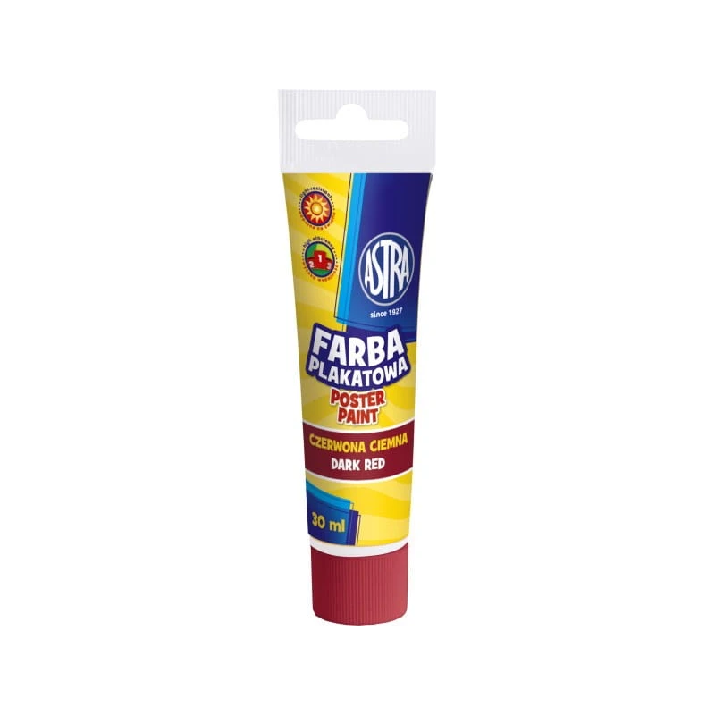 FARBA PLAKATOWA 30ML TUBA ASTRA CZERWONA CIEMNA