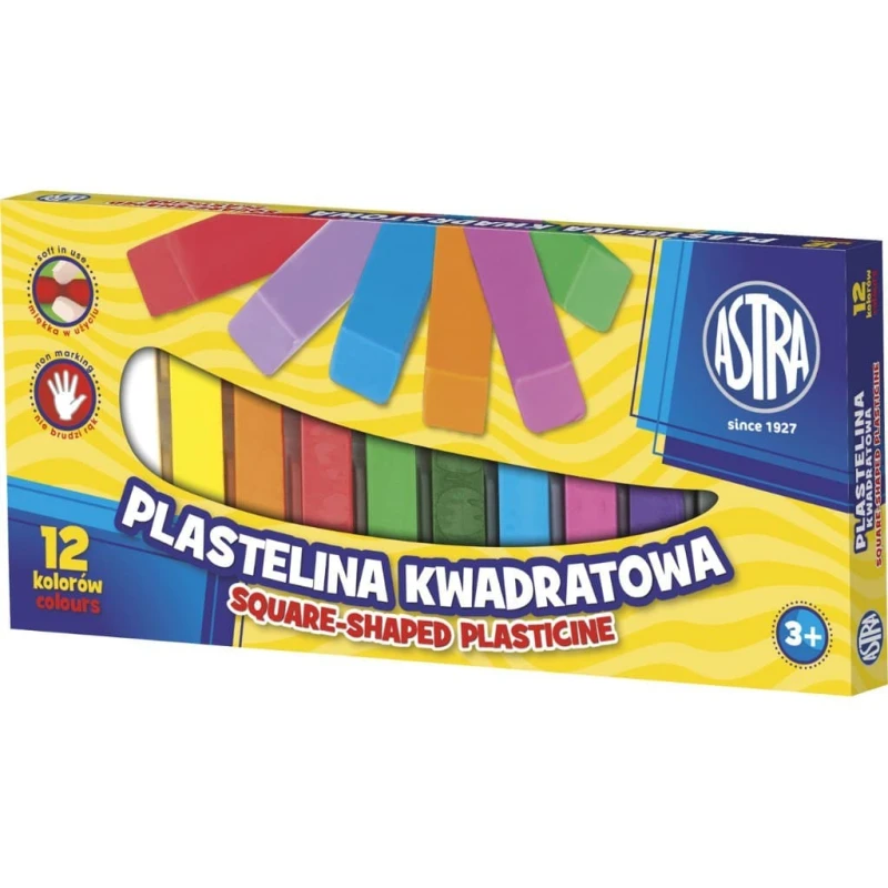 PLASTELINA KWADRATOWA 12 KOLORÓW ASTRA