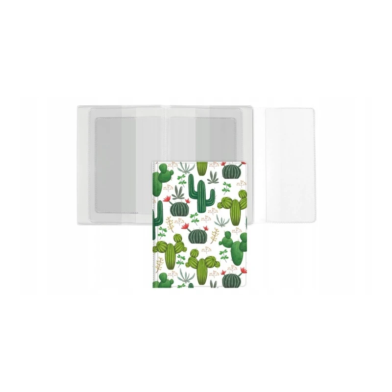 Okładka na dokumenty z dowodem rejestracyjnym kaktus