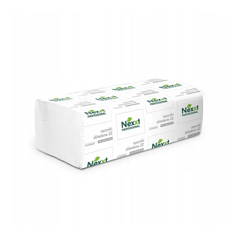 NEXXT ZIGZAG ECONOMY RĘCZNIK W SKŁADCE makulatura biały 1x36g/m2, listek 23x25 cm, 4000 szt. T5 (20)
