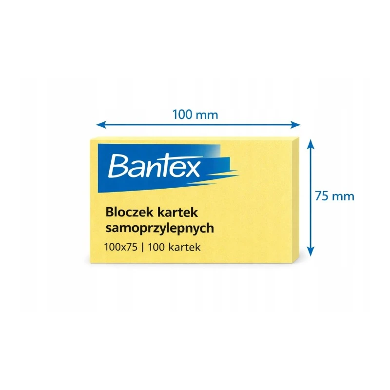 KARTECZKI SAMOPRZYLEPNE ŻÓŁTE  BANTEX 100X75 100K
