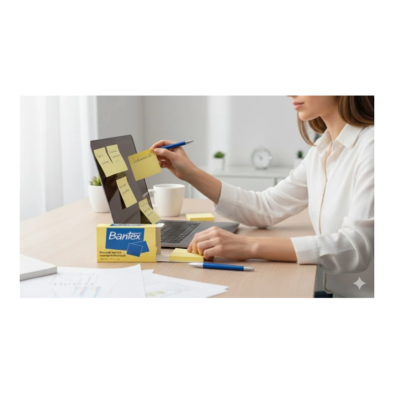 KARTECZKI SAMOPRZYLEPNE ŻÓŁTE  BANTEX 100X75 100K
