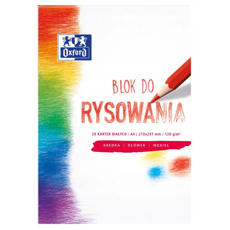 BLOK RYSUNKOWY OXFORD A4 20KARTEK 120g BIAŁY