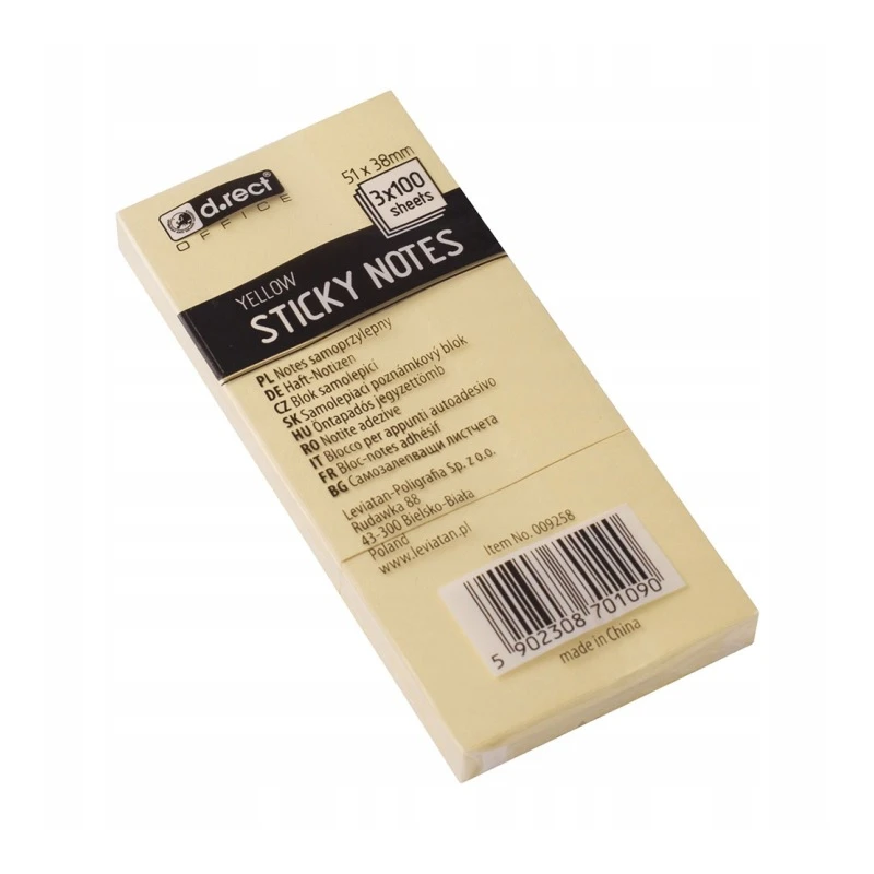 BLOCZEK SP. 3X 38X51 100K. ŻÓŁTY IDEST