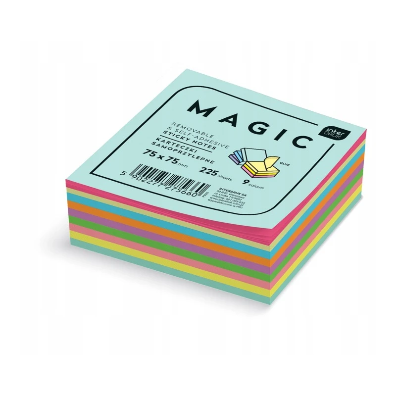 KARTECZKI SAMOPRZYLEPNE MAGIC CUBE 225 9x75x75
