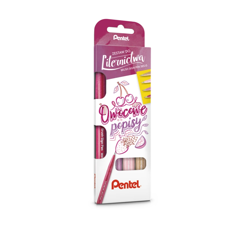 PISAK BRUSH SIGN PEN KPL -4 SZT OWOCOWE POPISY