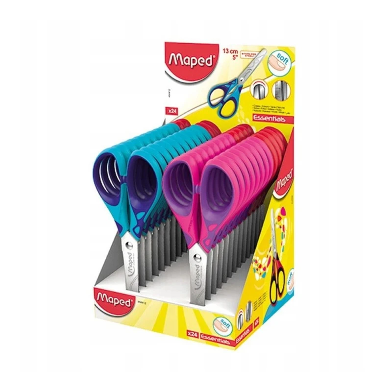 NOŻYCZKI ESSENTIALS SOFT SZKOLNE 13CM 464412