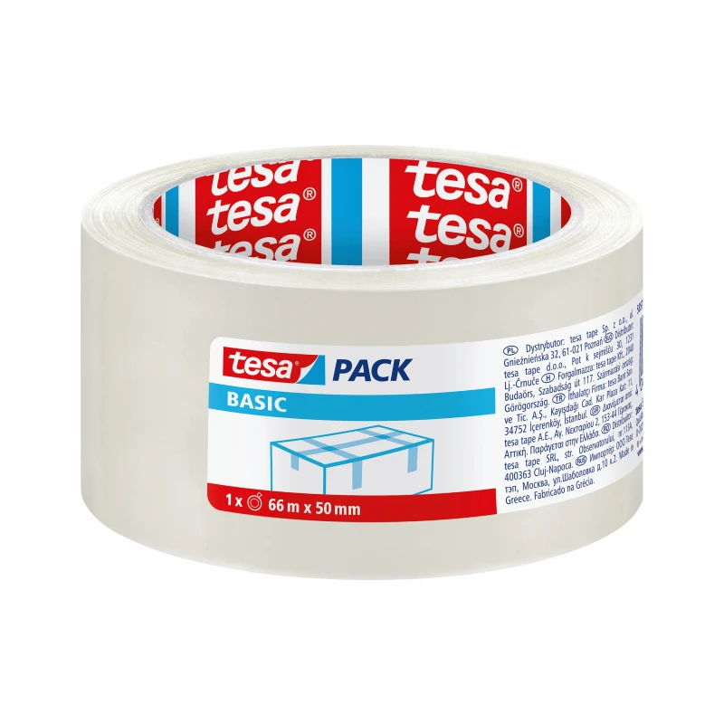 TAŚMA PAKOWA AKRYLOWA 48X66 TRANSPARENT TESA 58570