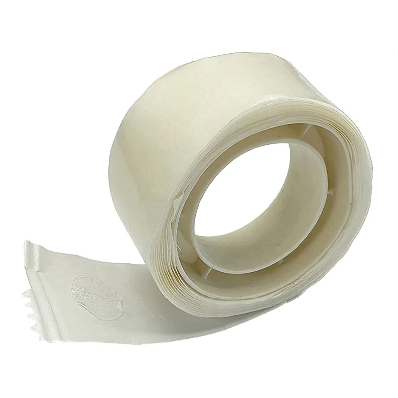 SAMOPRZYLEPNE KROPKI, 100 SZT,  Z KLEJEM DO BALONÓW, BIAŁE PG-FC0026