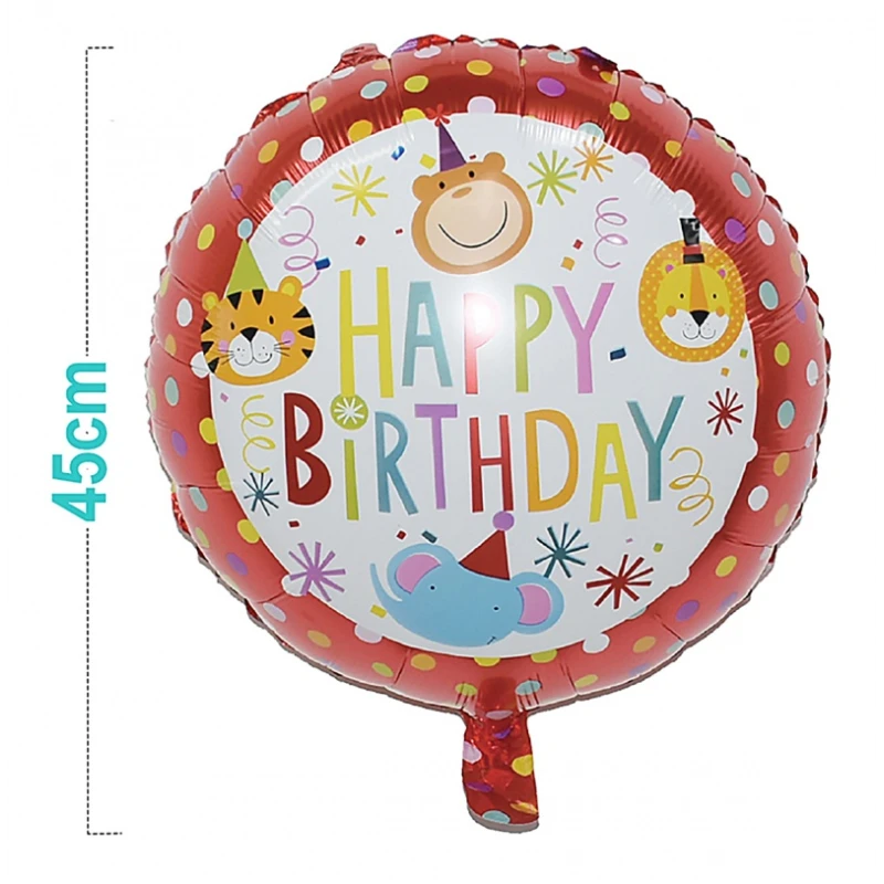 BALON, "HAPPY BIRTHDAY" ANIMAL, 1 SZT, 45CM PG-FB0461