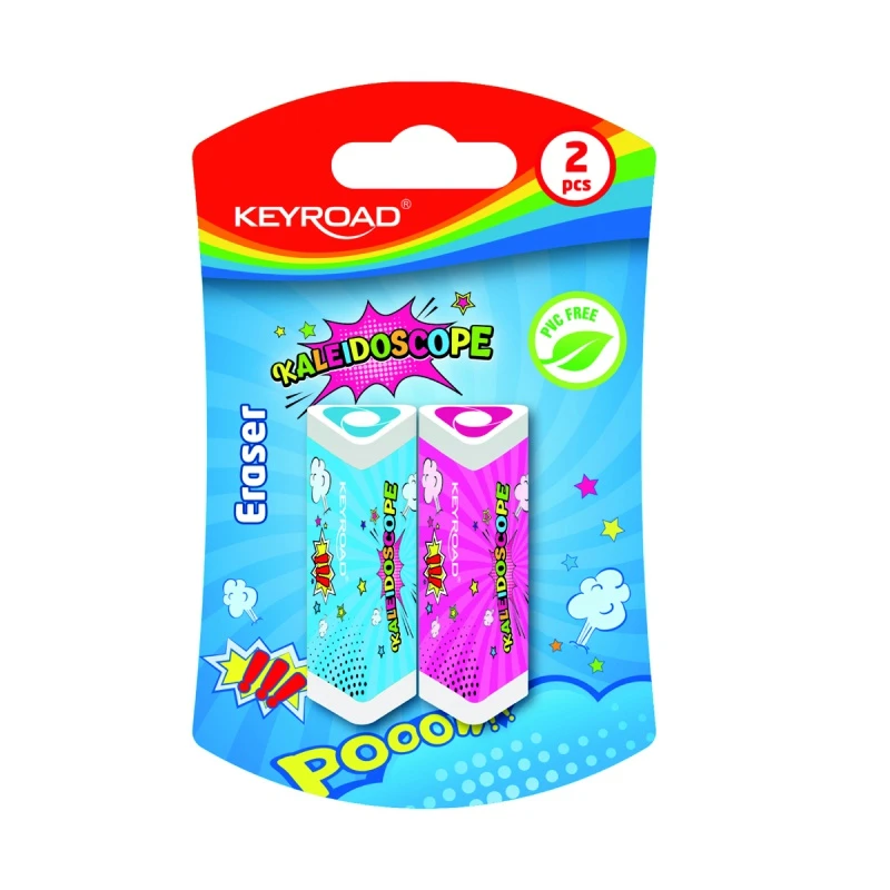 Gumka do ścierania KEYROAD Kaleidoscope, trójkątna, 2 szt., blister, mix kolorów
KR971852