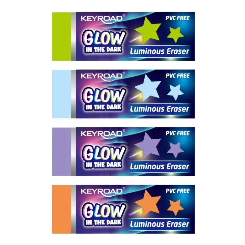 Gumka do ścierania KEYROAD Luminious, fluorescencyjna, 2 szt., blister, mix kolorów