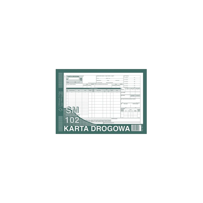 801-1 KARTA DROGOWA A4 -SAMOCHÓD CIĘŻAROWY SM-102