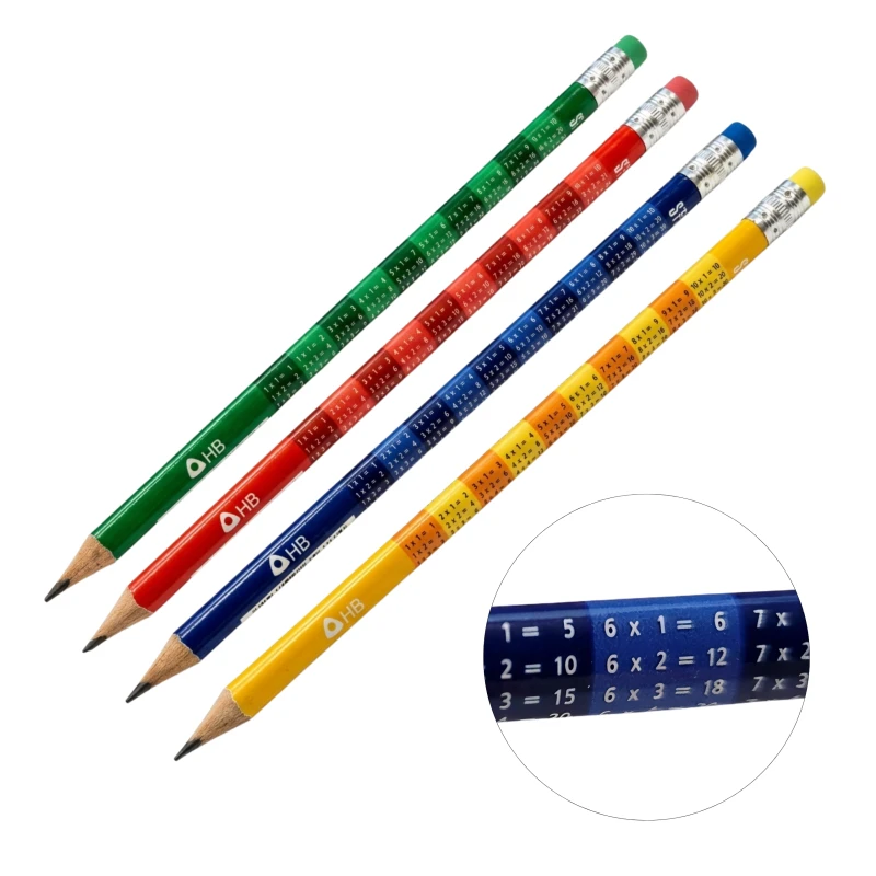 OŁÓWKI TRÓJKĄTNE HB  1SZT. Z TABLICZKA MNOŻENIA