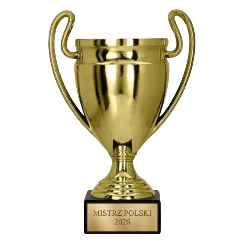 Puchar Plastikowy Złoty Trofeum Sportowe TABLICZKA Z GRAWEREM GRATIS 16 cm