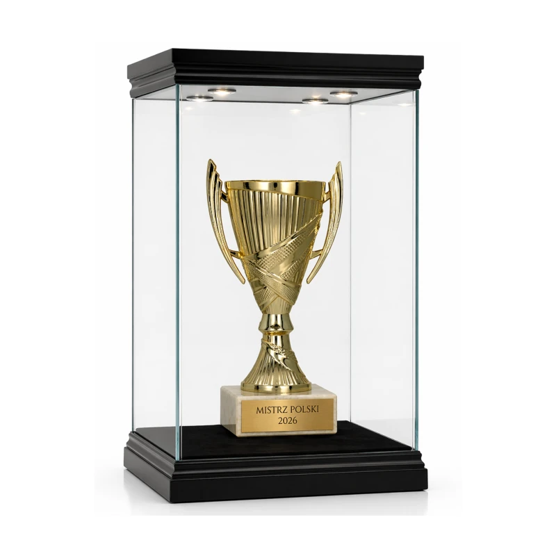 Puchar Plastikowy Złoty Trofeum TABLICZKA Z GRAWEREM GRATIS 13,5 cm