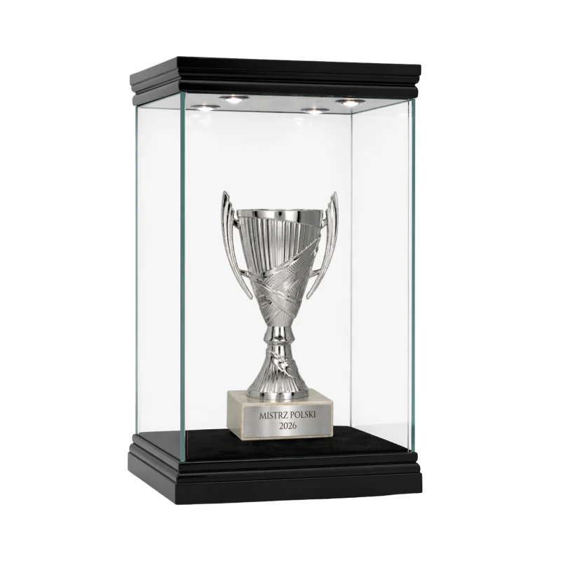 Puchar Plastikowy Srebrny Trofeum TABLICZKA Z GRAWEREM GRATIS 13,5 cm