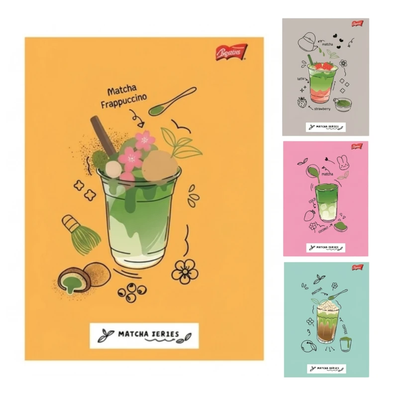 Zeszyt A4 32k krata laminowany MATCHA MOOD lakier miejscowy